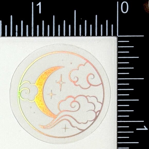🌀10/$10🌀 Silver Celestial Holographic Translucent Waterproof Vinyl Sticker - Picture 1 of 1